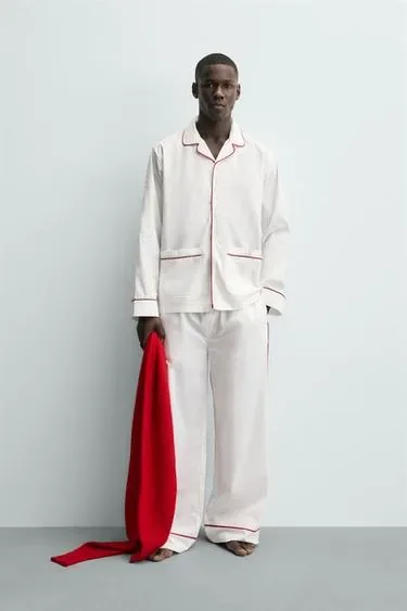 Zara Комплект пижамы с контрастной отделкой