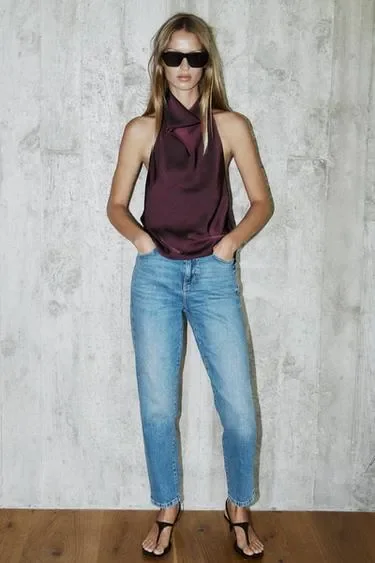Zara Джинсы Z.01 «мом фит» с высокой посадкой купить с доставкой.