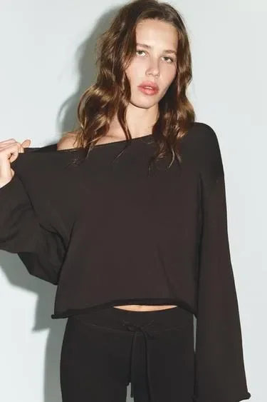 Zara Толстовка с вырезом лодочкой