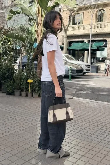 Zara Сумка городская в сочетании материалов