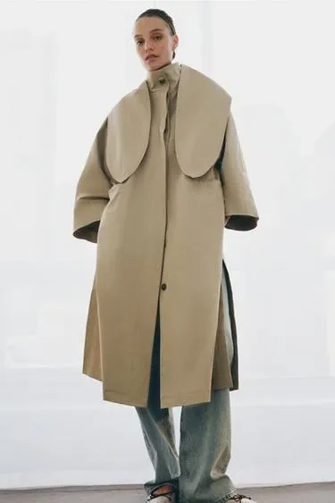Тренч оверсайз с платком коллекция ZARA «ZW» 