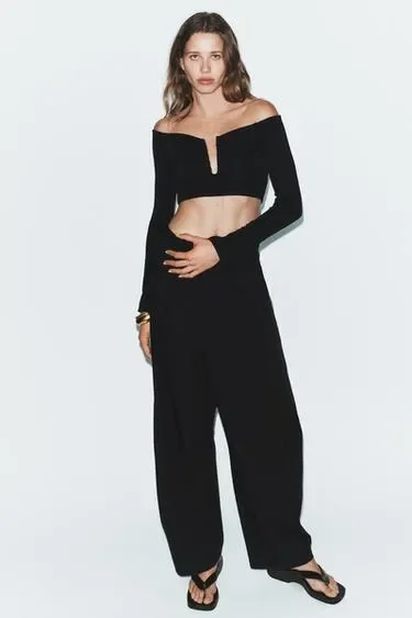 Zara Кроп-топ с длинными рукавами купить с доставкой.