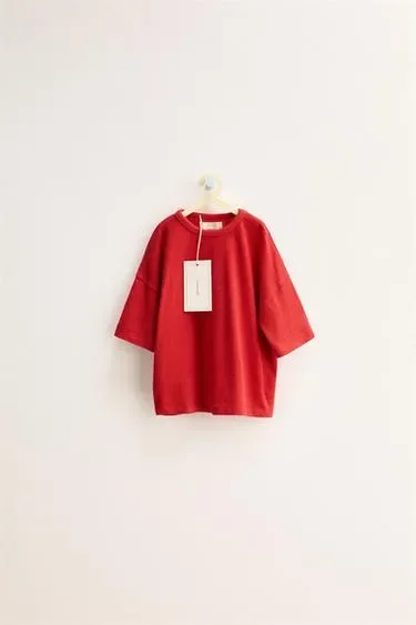 Футболка из хлопка и льна Zara «Timeless»- Заказать в России