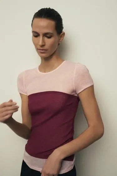 Zara Футболка из хлопка SUPIMA® с двойным эффектом