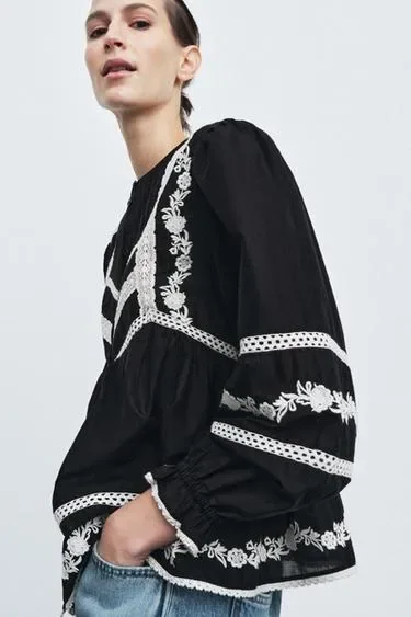 Вышитая блузка коллекции ZARA WOMAN