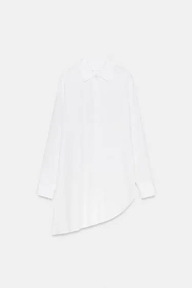 Асимметричная рубашка из поплина — коллекция ZARA «ZW»