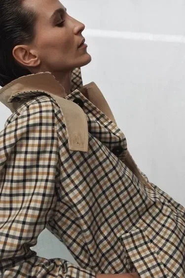 Двусторонний тренч в клетку — коллекция Zara «Zw»- Заказать в России