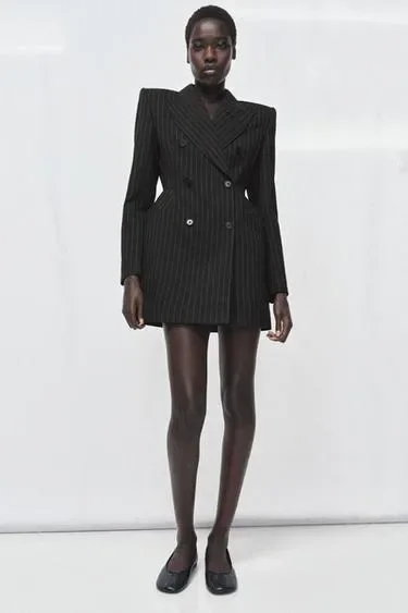 Платье-блейзер в тонкую полоску — коллекция ZARA «ZW»