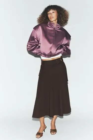 Zara Стеганая куртка с выделенной линией плеч
