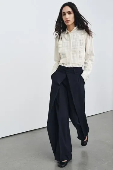 Широкие брюки с защипами — коллекция ZARA «ZW»