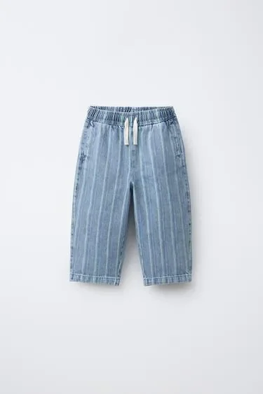 Zara Джинсы багги в полоску