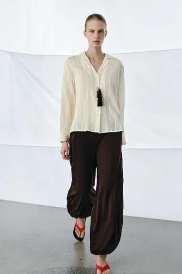 Рубашка в полоску коллекция ZARA «ZW» купить с доставкой.