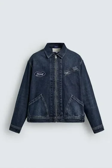 Zara Джинсовая куртка с нашивкой «FORD ©»