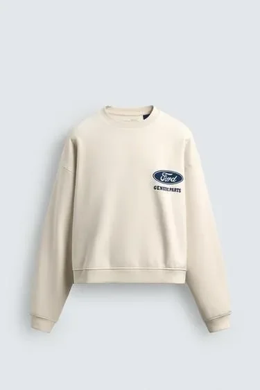 Zara Толстовка с комбинированным принтом «FORD ©»