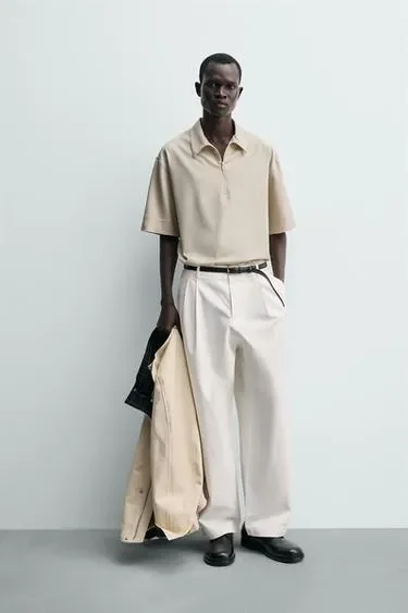 Zara Техническое поло с молнией