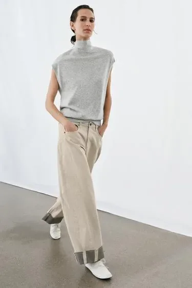 Zara Плетеный жилет с бантом купить с доставкой.