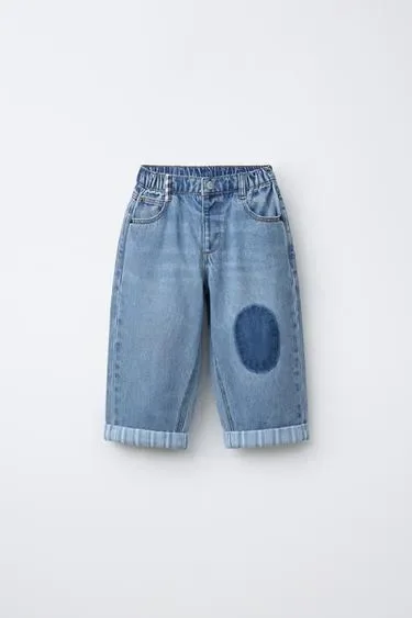 Zara Джинсы багги с наколенниками