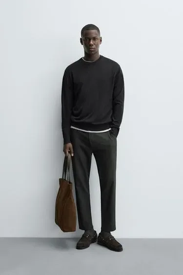 Zara Брюки чинос из комфортной рельефной ткани