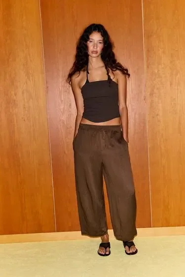 Zara Пижамные брюки баллон купить с доставкой.