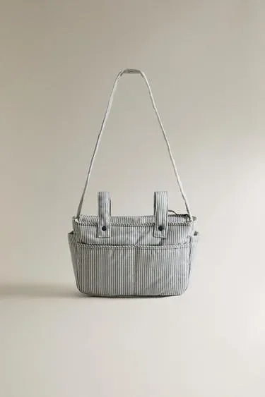 Zara Сумка для матери с полосатым узором из хлопка
