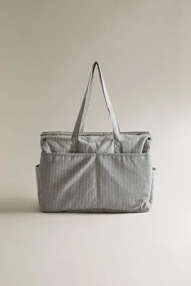 Zara Сумка для беременных из хлопка в полоску