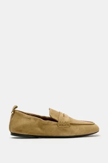 Zara Замшевые лоферы со сборками