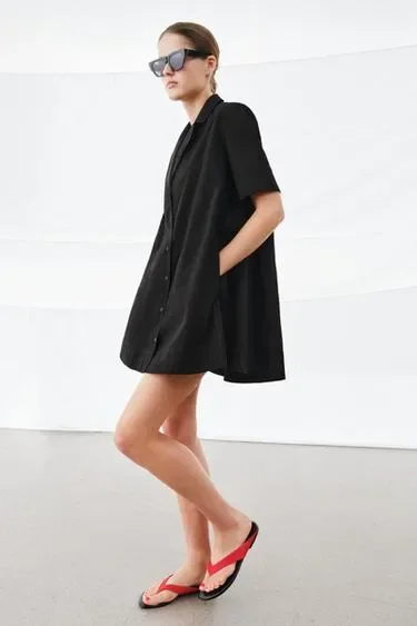 Короткое платье из поплина — коллекция ZARA «ZW»