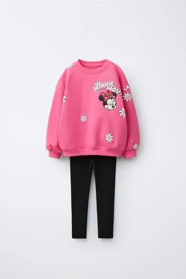 Zara Комплект из толстовки и легинсов в рубчик минни маус © DISNEY купить с доставкой.