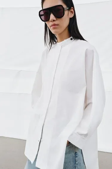 Рубашка оверсайз из поплина — коллекция ZARA «ZW»
