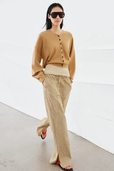 Брюки в полоску в пижамном стиле — коллекция ZARA «ZW»