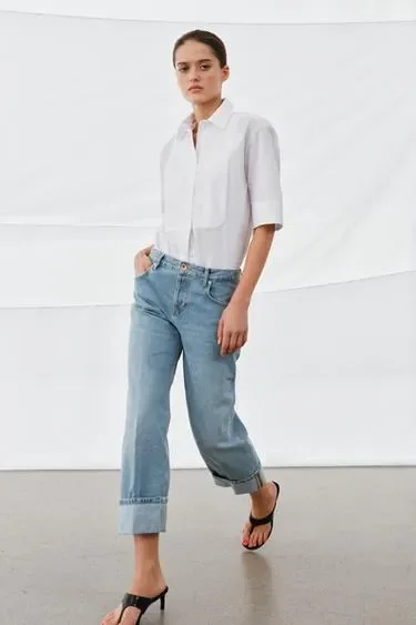 Джинсы прямого кроя с низкой посадкой — коллекция Zara «Zw»