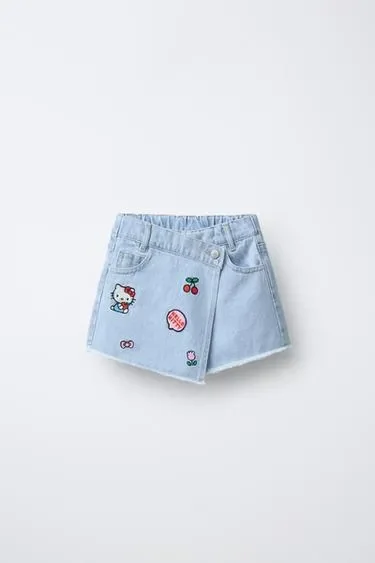 Zara Джинсовая юбка-бермуды HELLO KITTY © SANRIO