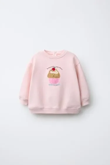 Zara Толстовка с вышивкой «кекс» из махровой ткани купить с доставкой.