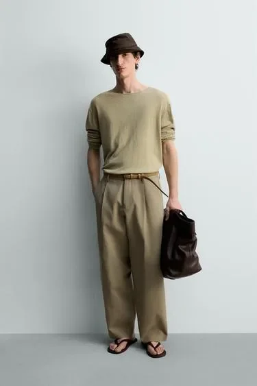 Zara Легкий свитер из хлопка и льна лимитированная серия