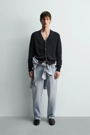 Zara Кардиган из хлопка и льна лимитированная серия