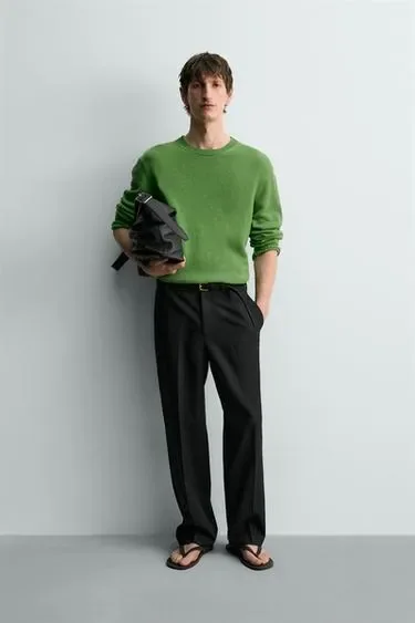 Zara Свитер из хлопка и льна лимитированная серия купить с доставкой.