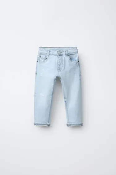 Zara Джинсы  прямого кроя с разрезами