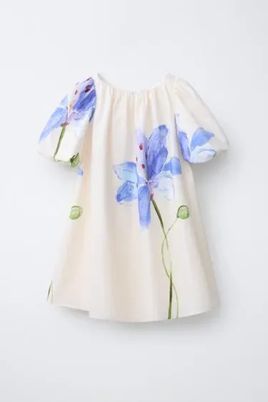 Zara Платье с цветочным принтом