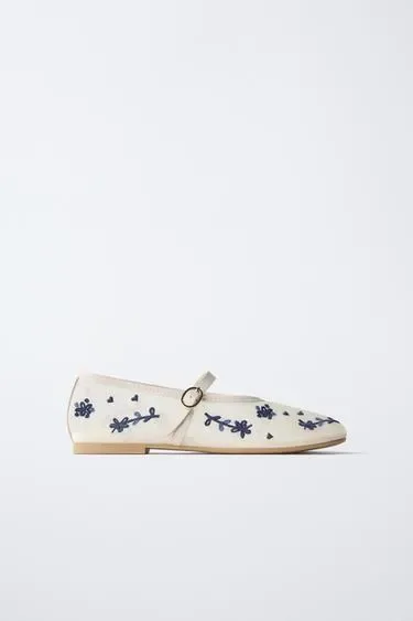 Zara Балетки с вышивкой