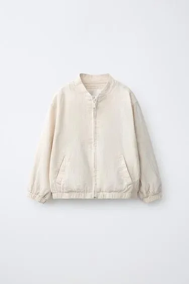 Zara Бомбер из хлопка и льна