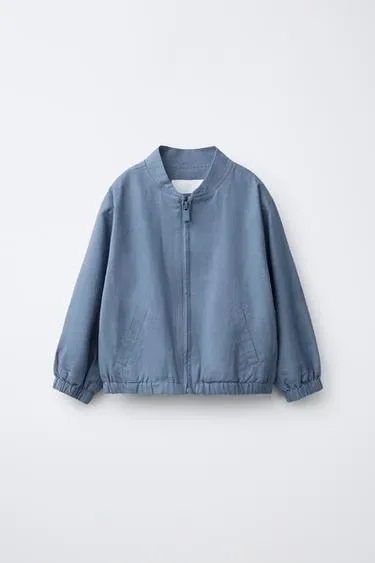 Zara Бомбер из хлопка и льна