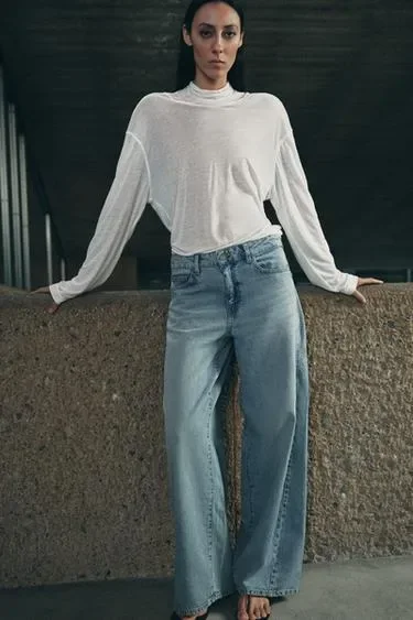 Джинсы коллекция Zara «Zw» Loose со средней посадкой