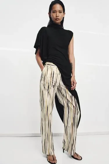 Брюки из поплина в полоску — коллекция Zara «Zw»