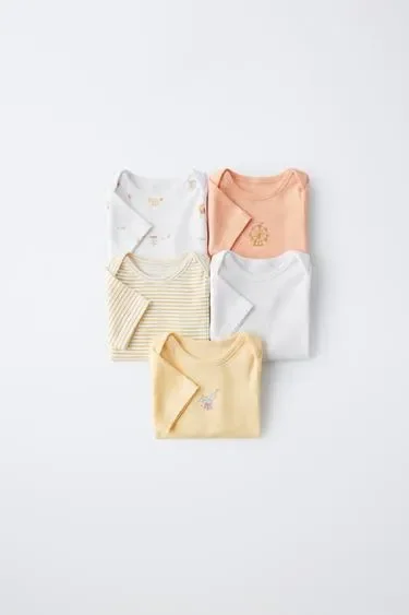 Zara Набор из 5 боди с цирковым принтом