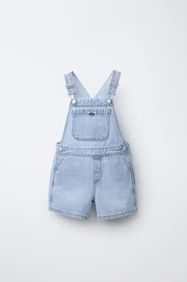 Zara Короткий джинсовый комбинезон