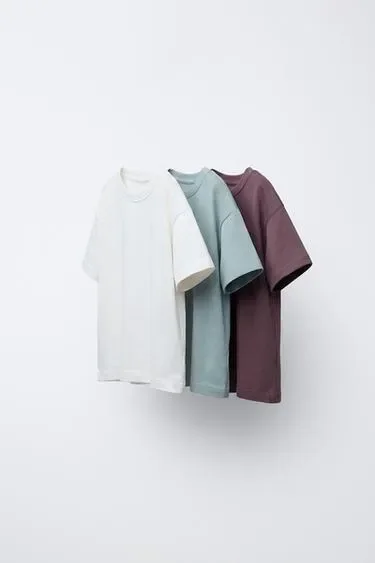 Zara Набор из трех однотонных футболок