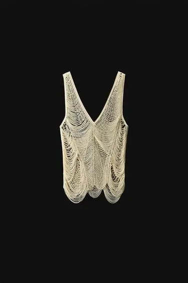 Топ с бусинами — коллекция ZARA «ZW»