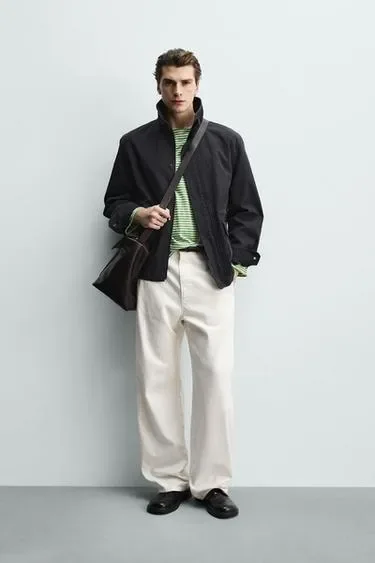 Zara Парка классического кроя из хлопка