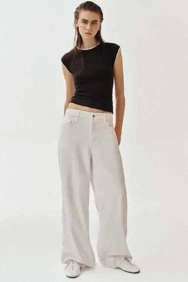 Zara Футболка с двойным эффектом коротких рукавов