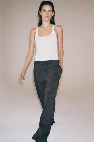 Брюки в полоску в пижамном стиле — коллекция Zara «Zw»